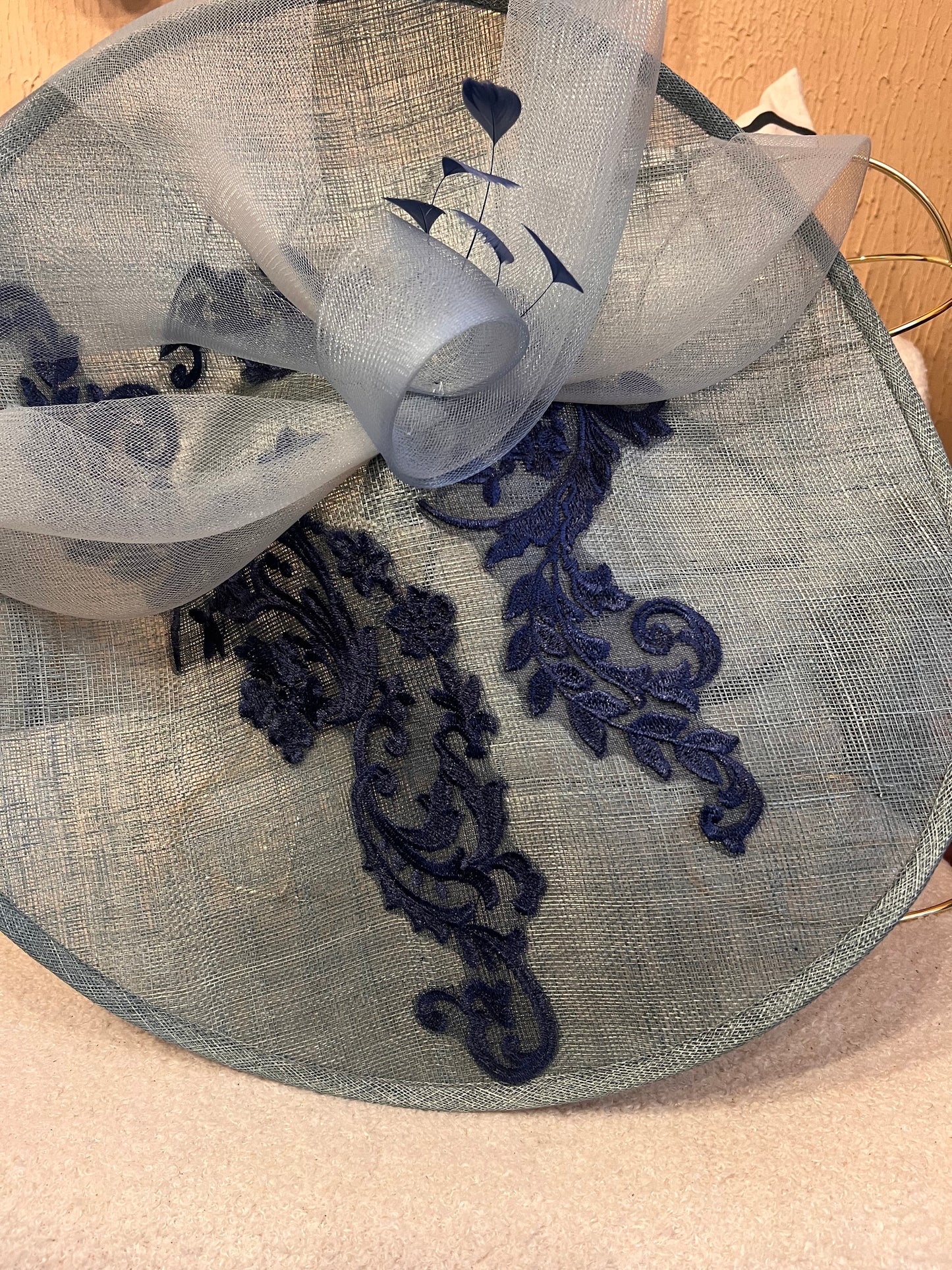 Blue & Navy Lace detail Hatinator