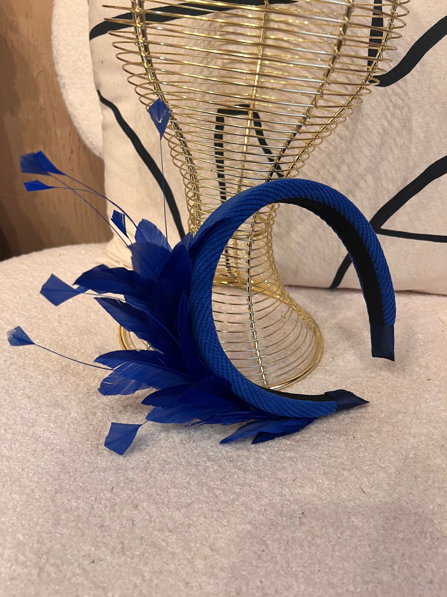 Cobalt Blue Feather Headband