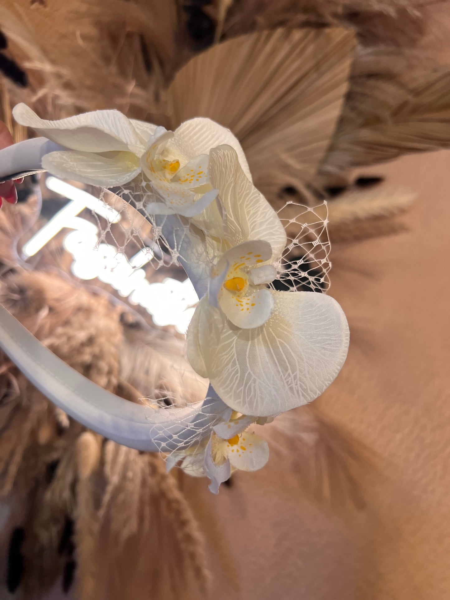 Orchid net detail headband