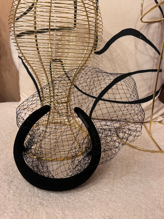 Black classic netted headband