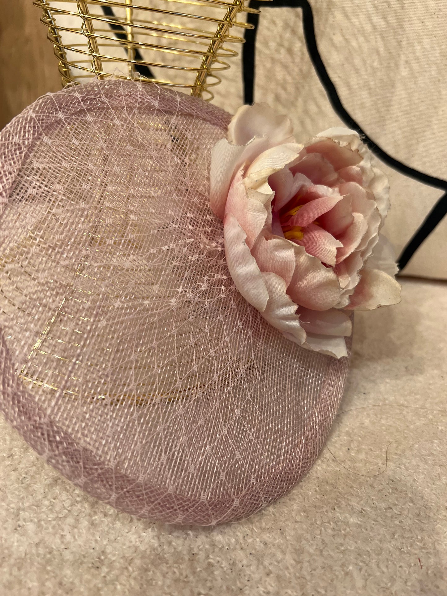 Blush Pink Flower & net detail hatinator