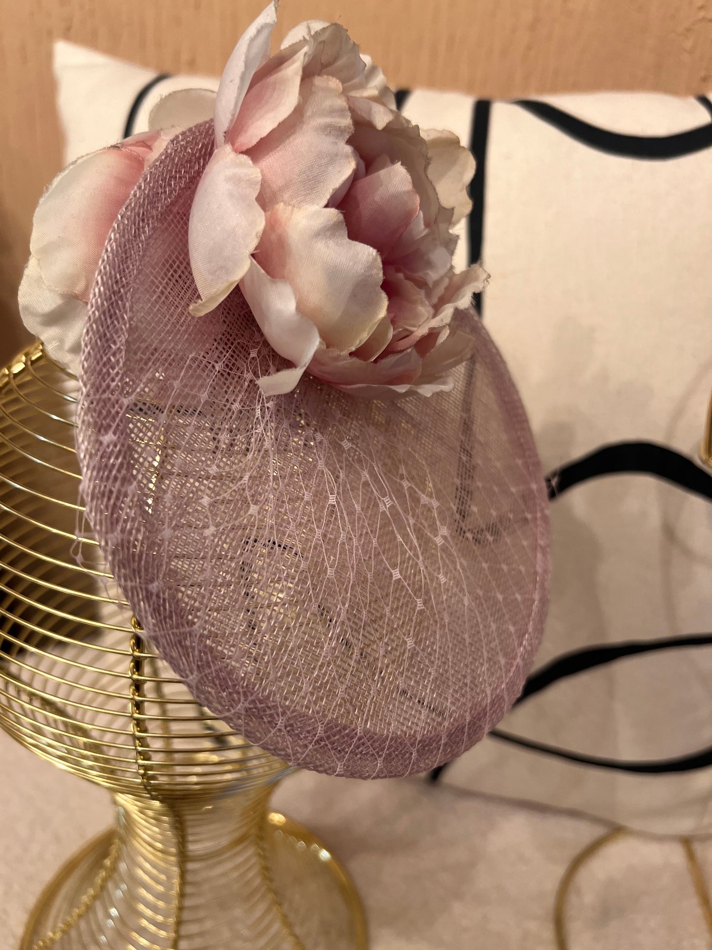 Blush Pink Flower & net detail hatinator