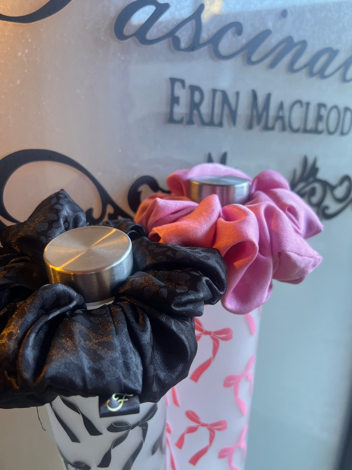 Scrunchie water bottle gift set