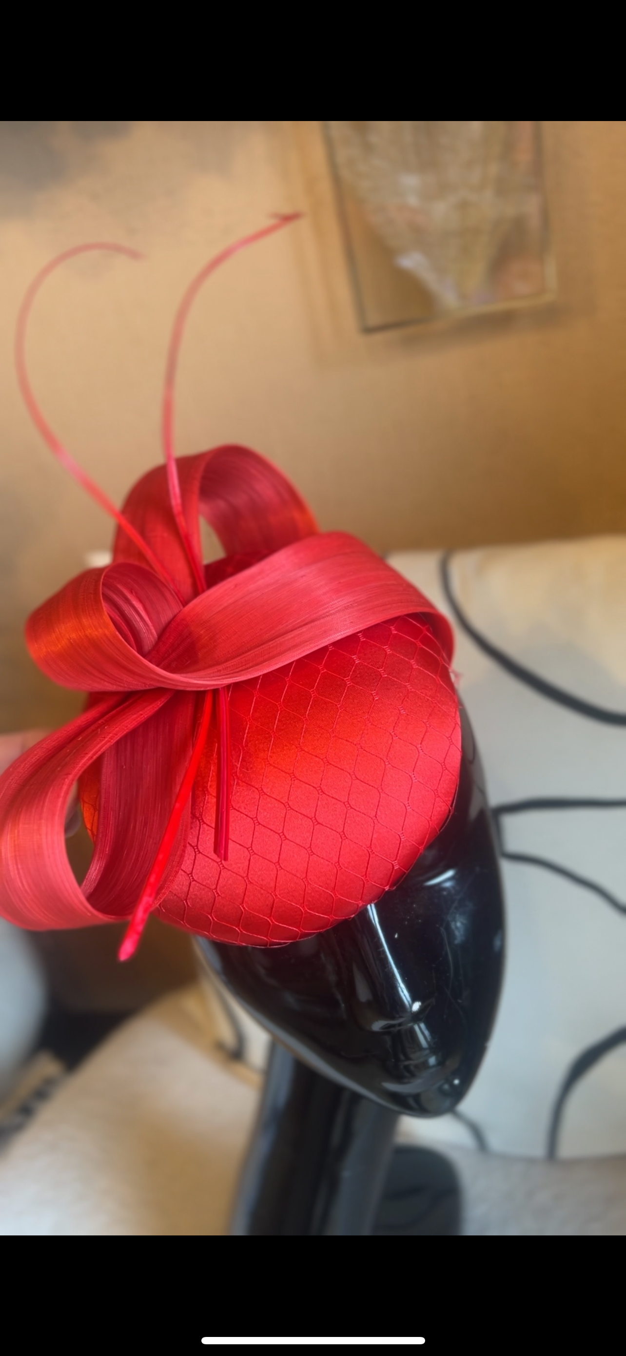 Red Pillbox Fascinator