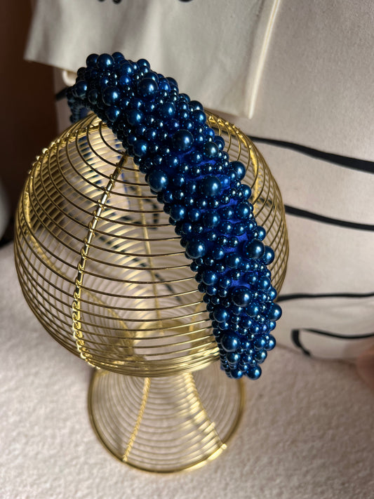 Blue beaded headband