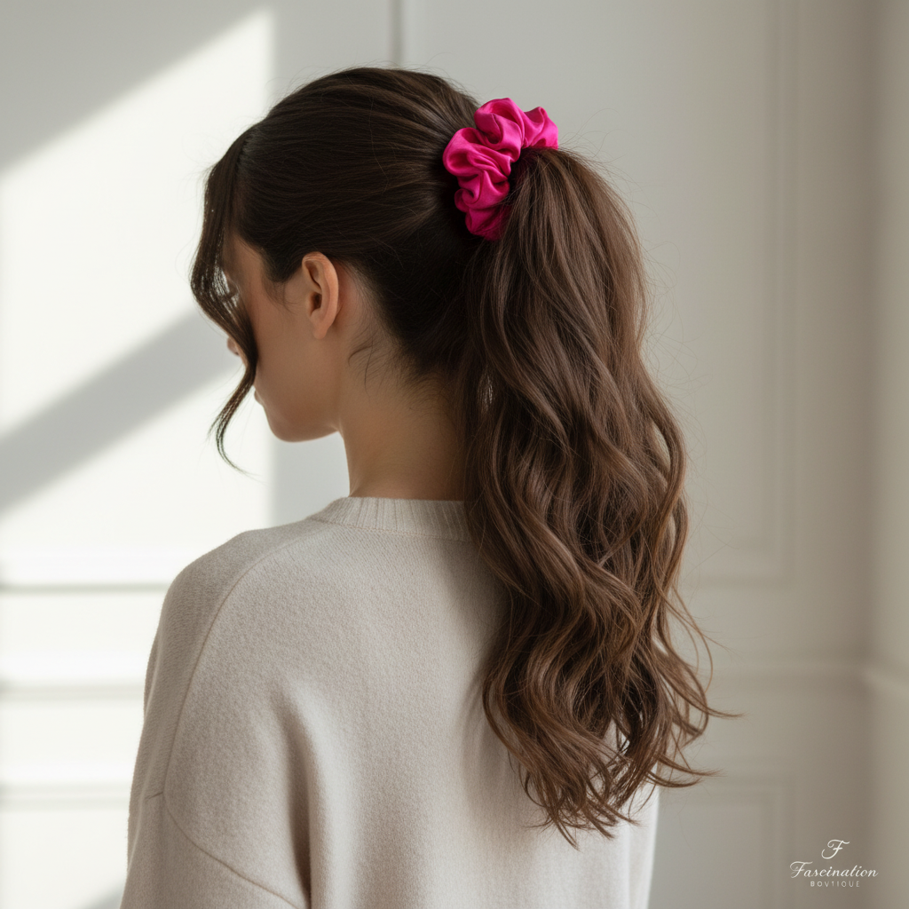 Luxury Hot Pink Scrunchie