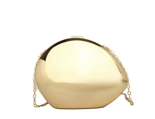 Gold pebble clutch