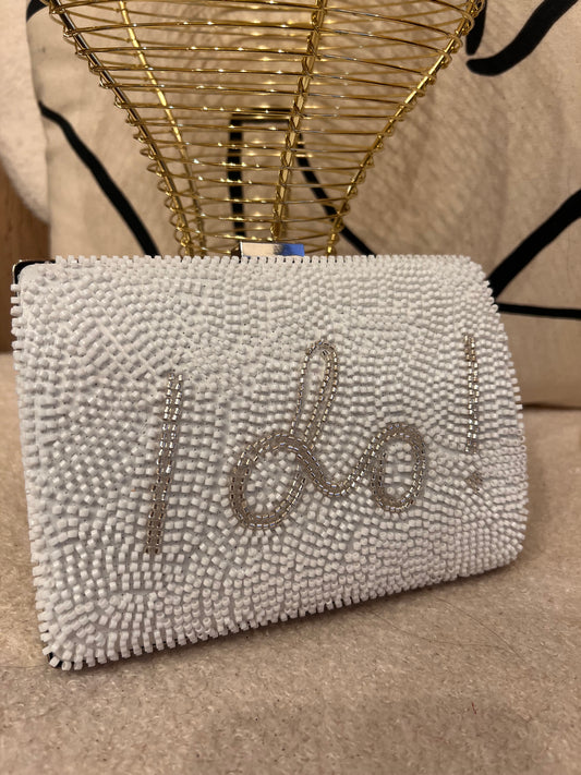 “I Do” bridal clutch bag