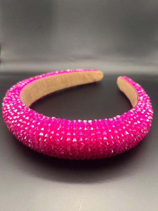Hot Pink chunky crystal headband