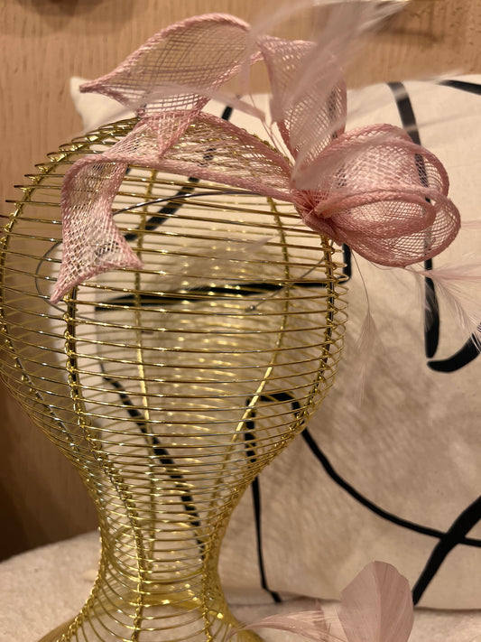 Small pink headband fascinator