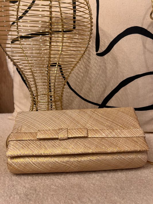 Gold clutch bag