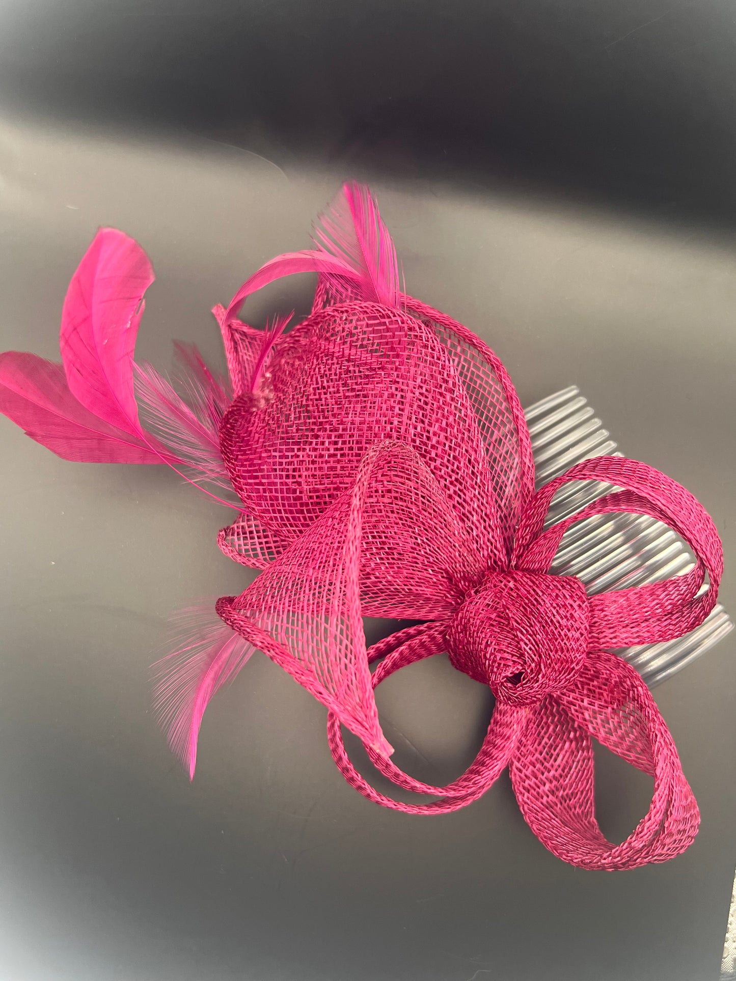 Magenta, deep pink small fascinator