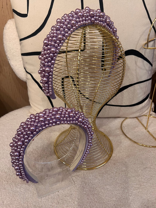 Lilac Beaded Headband
