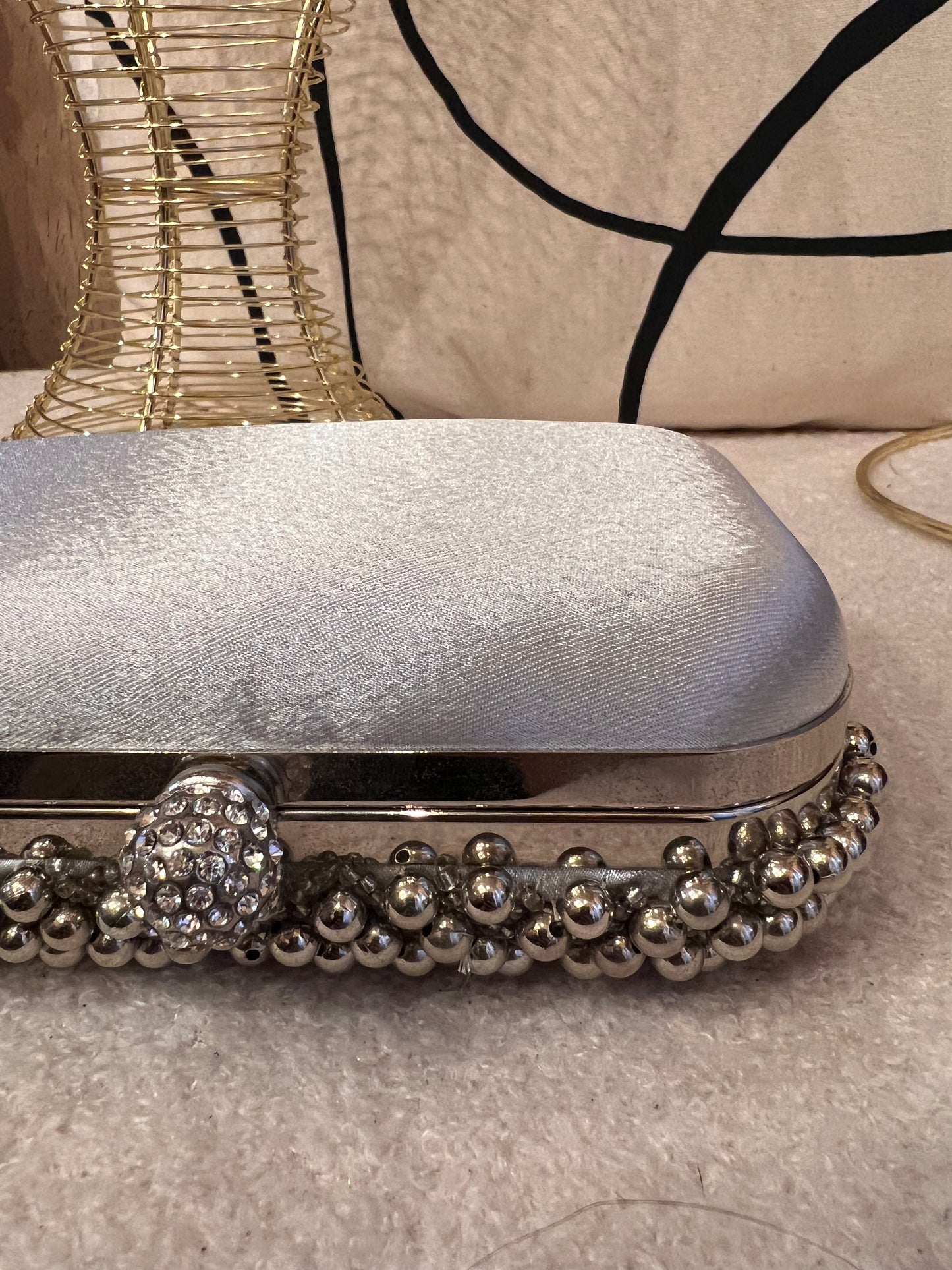 Silver Beaded Box bag