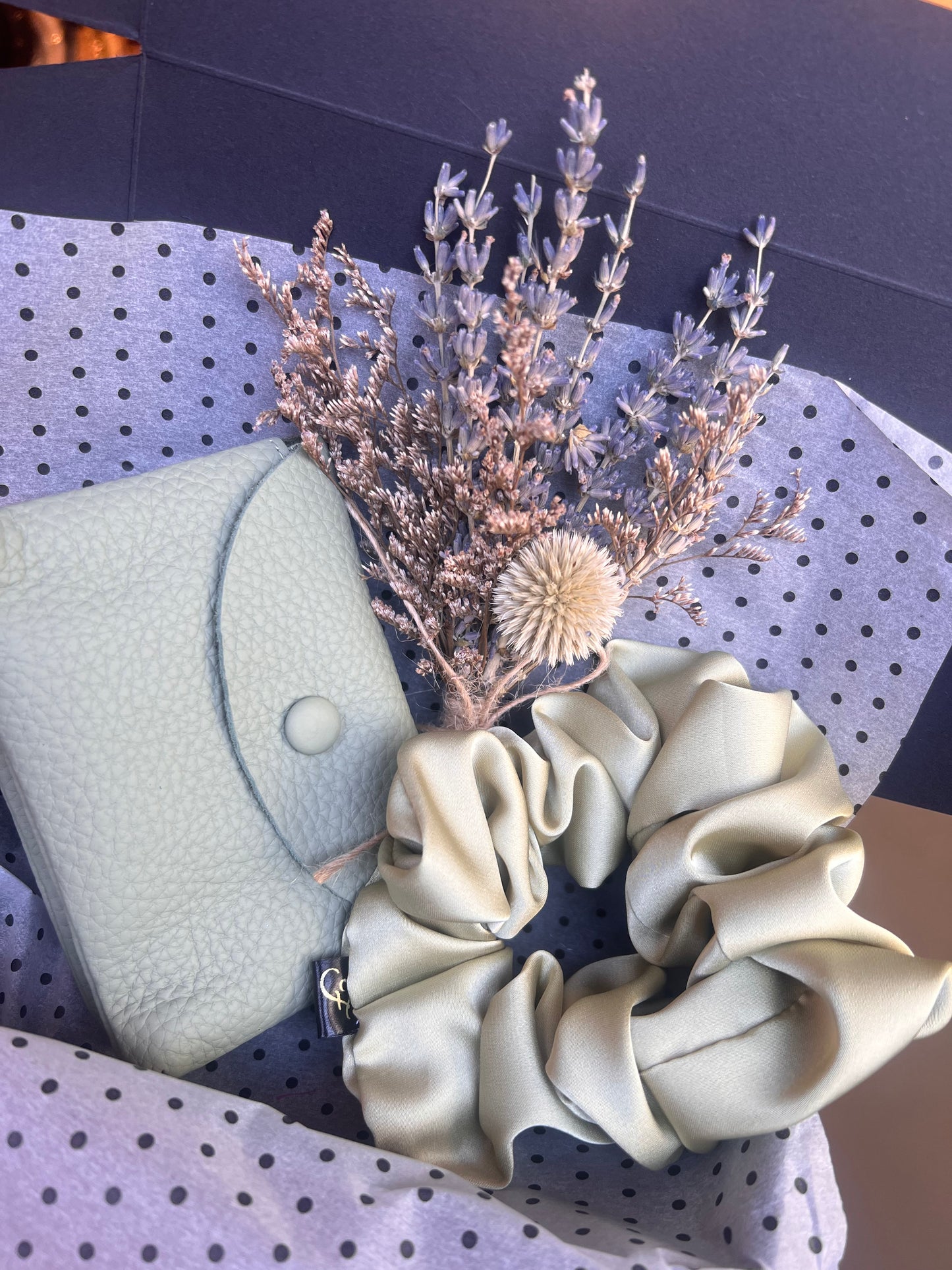 Leather Purse & Scrunchie Gift set