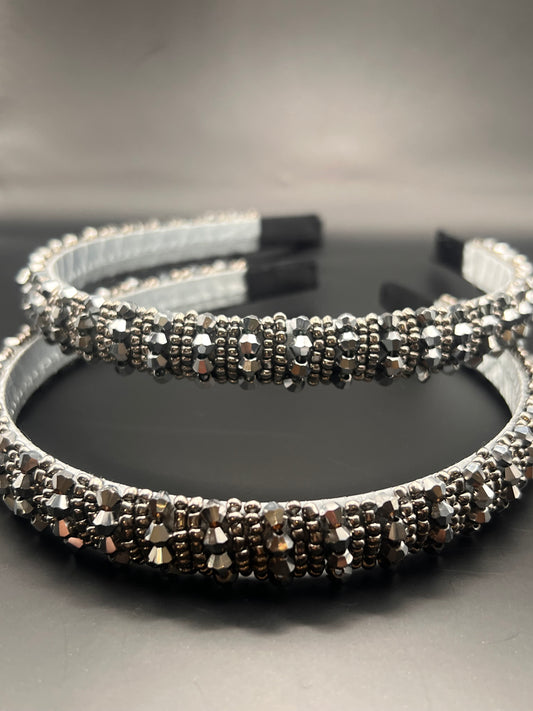 Skinny silver crystal headband