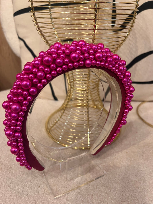 Hot Pink Beaded Headband