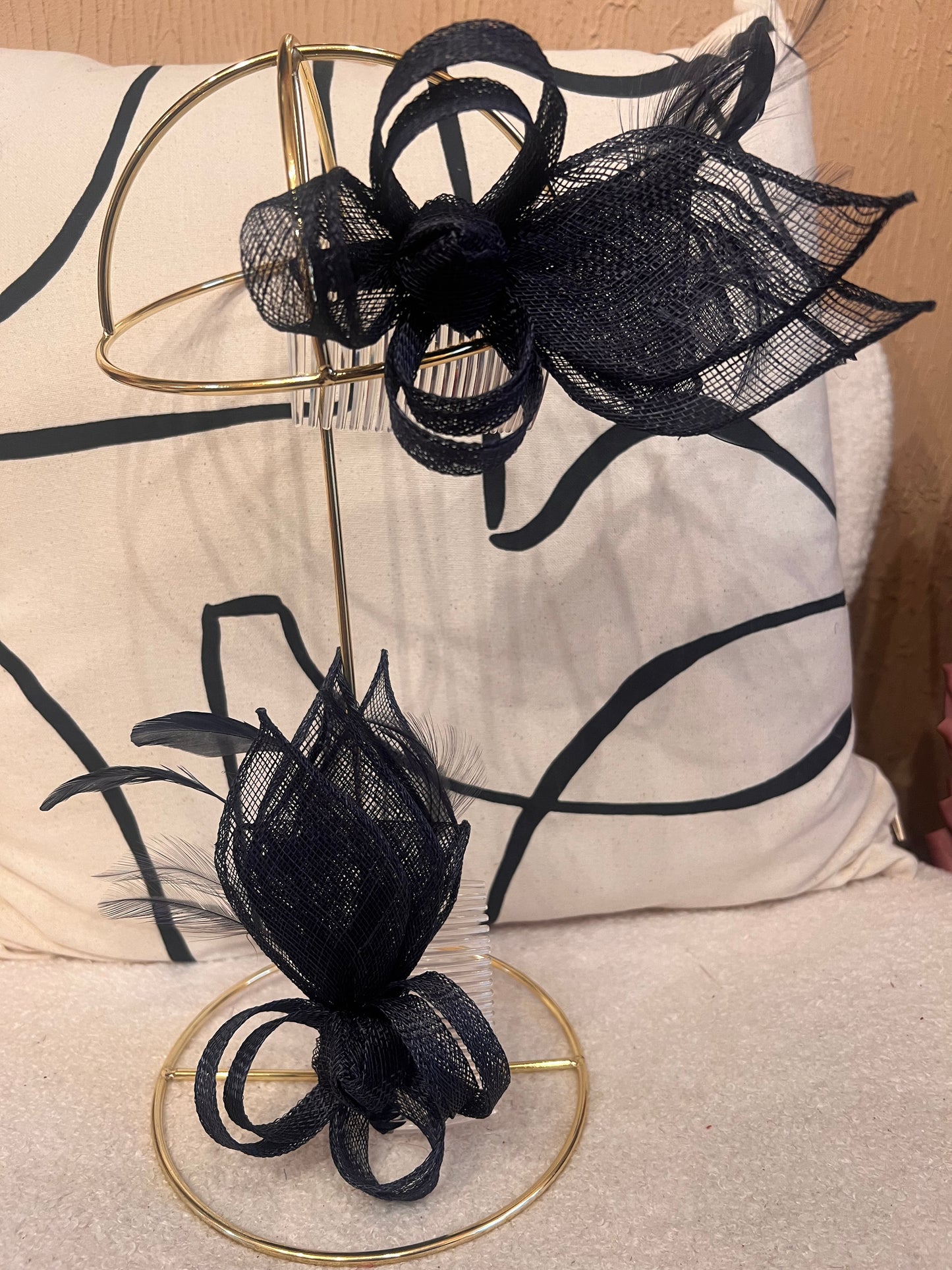 Navy Comb Fascinator