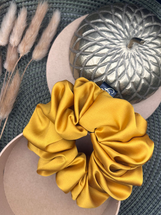 Luxury mustard scrunchie