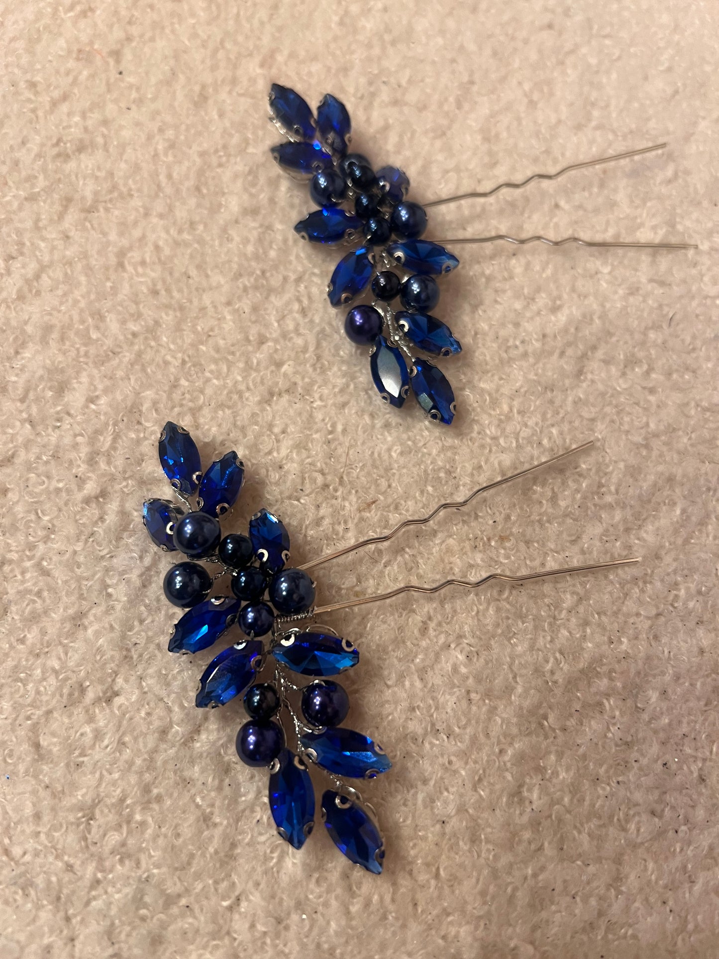 Navy blue hair pin