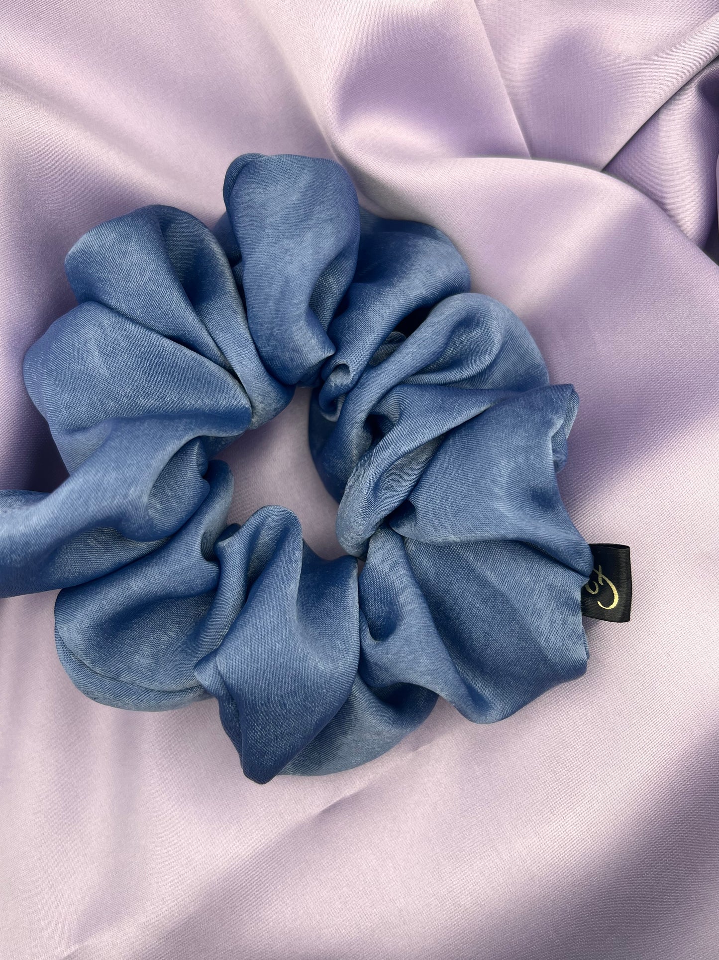Luxury Dusky Blue scrunchie