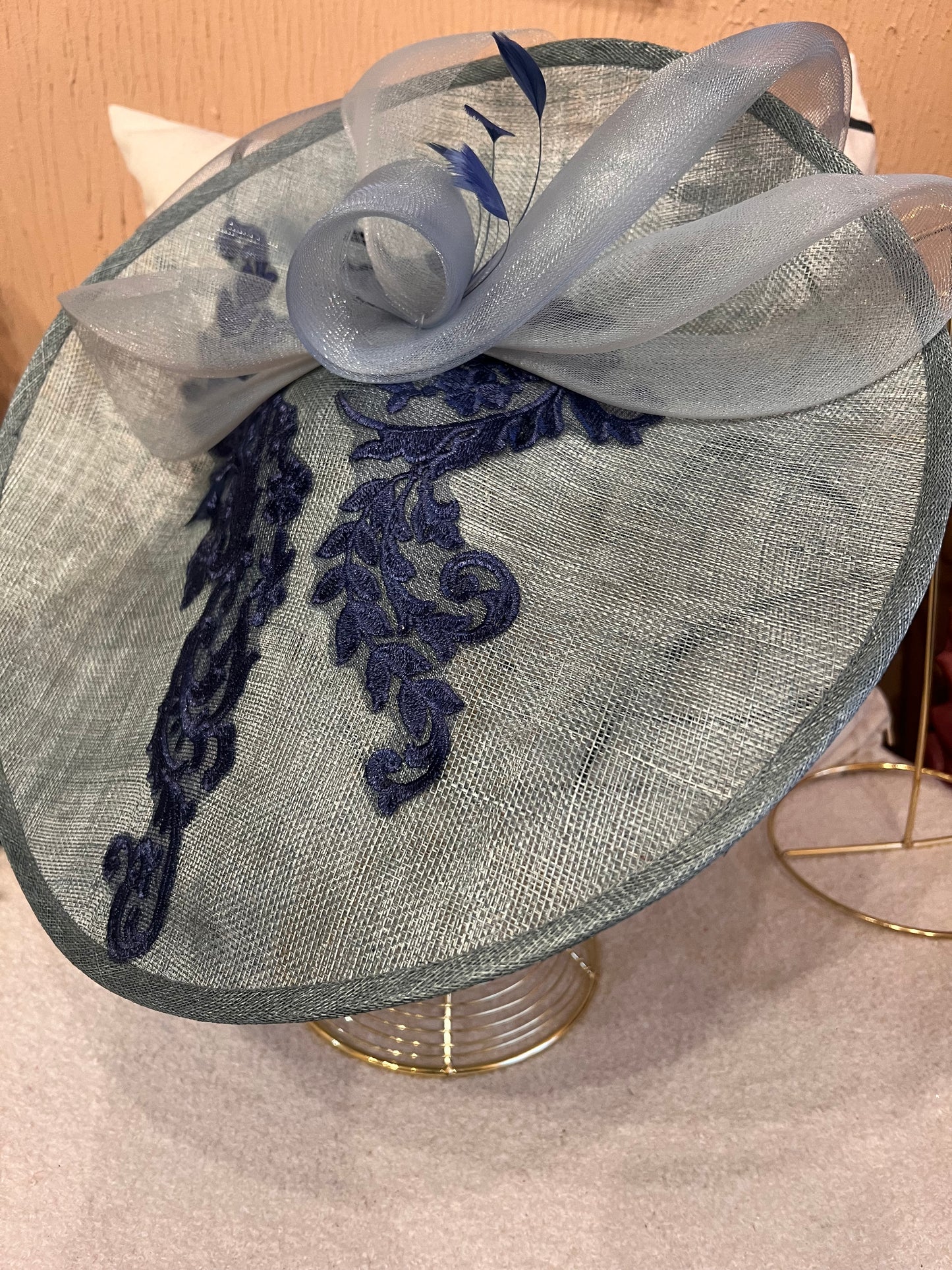 Blue & Navy Lace detail Hatinator