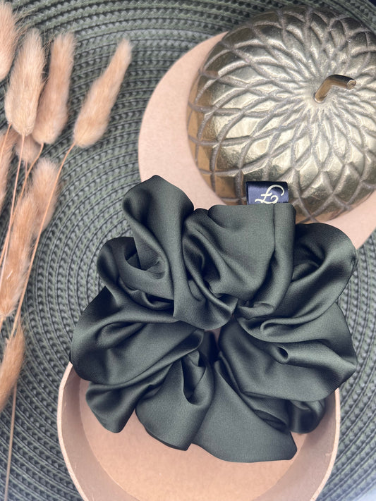 Luxury olive scrunchie
