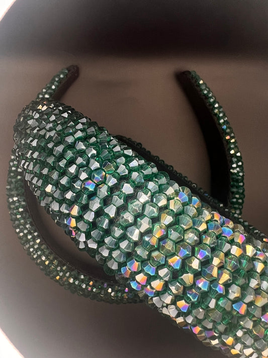 Emerald chunky crystal headband