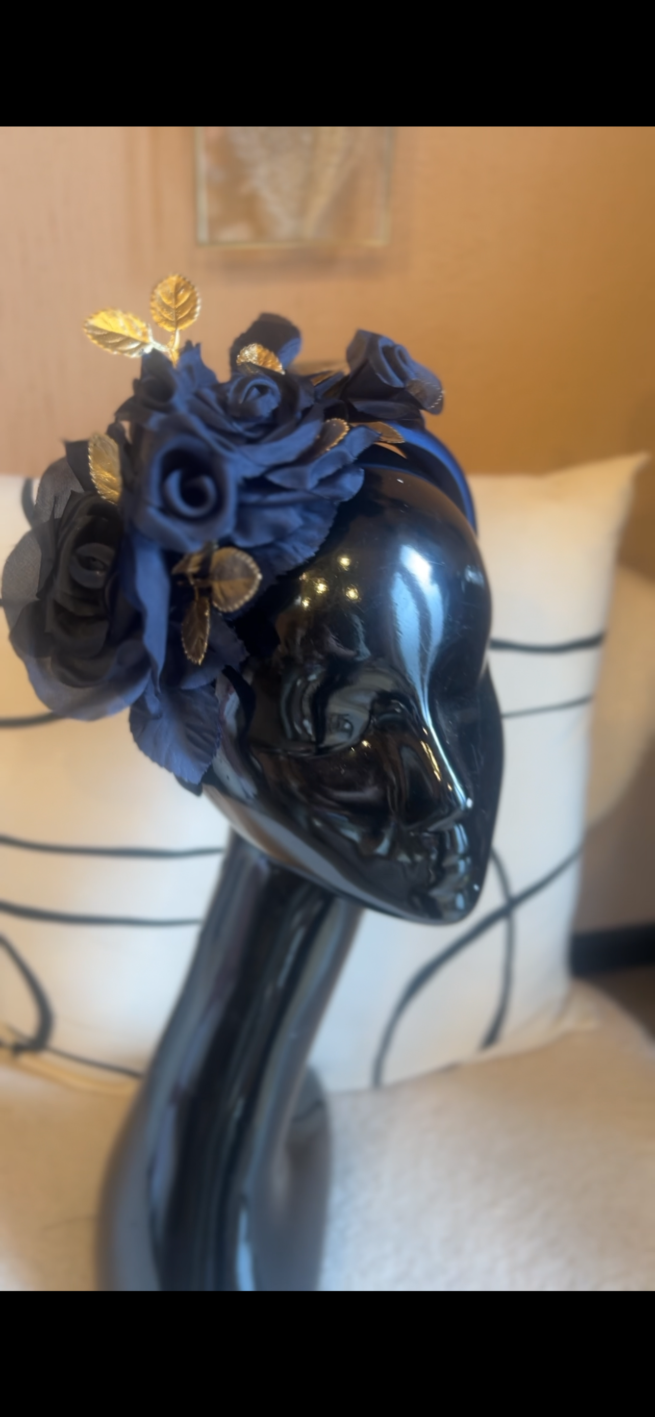 Navy & Gold Rose headband