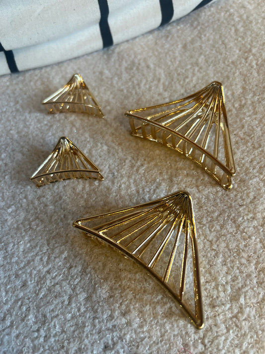 Gold Geo Claw Clip Large