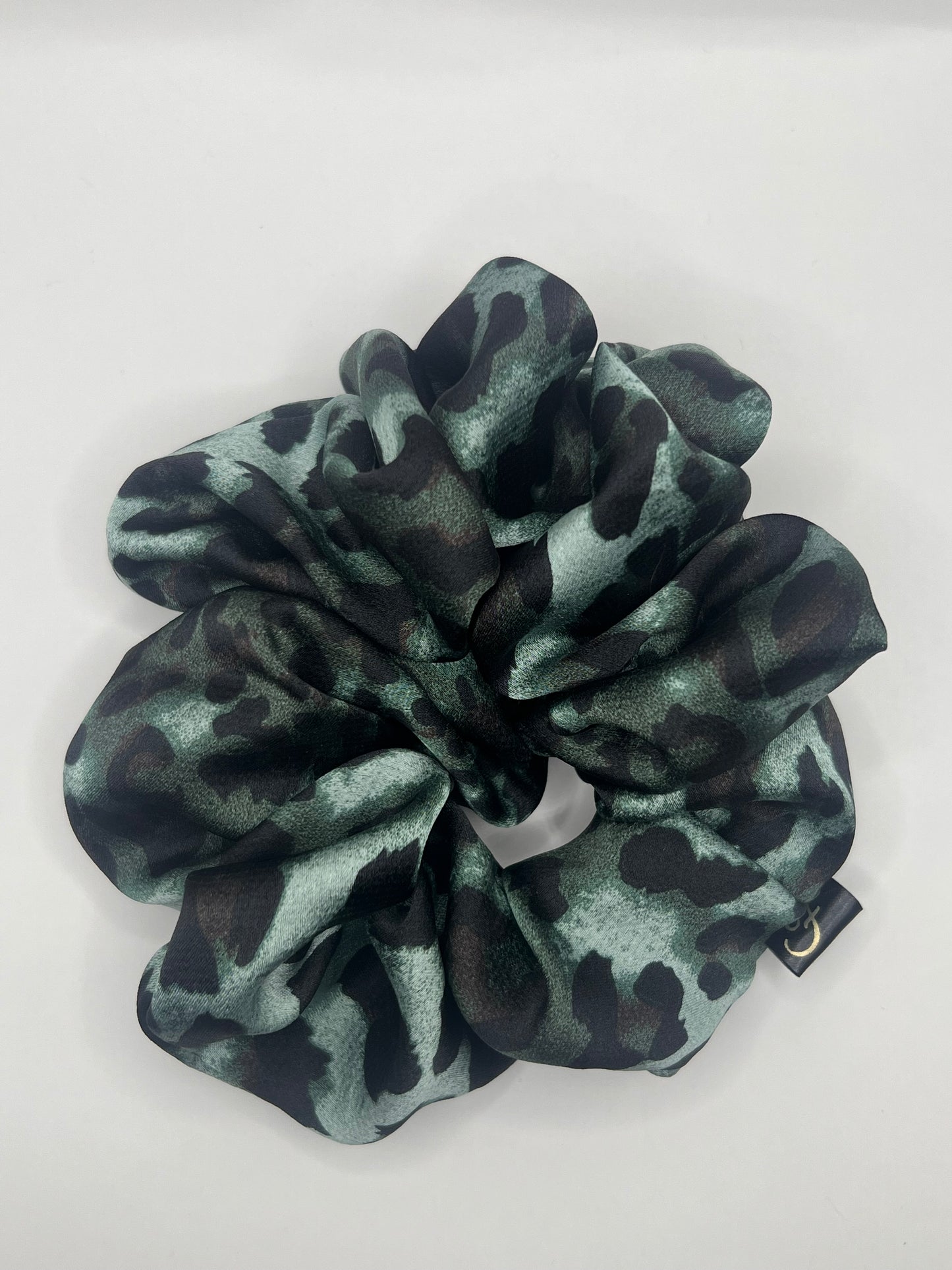 Luxury Green Leopard Scrunchie