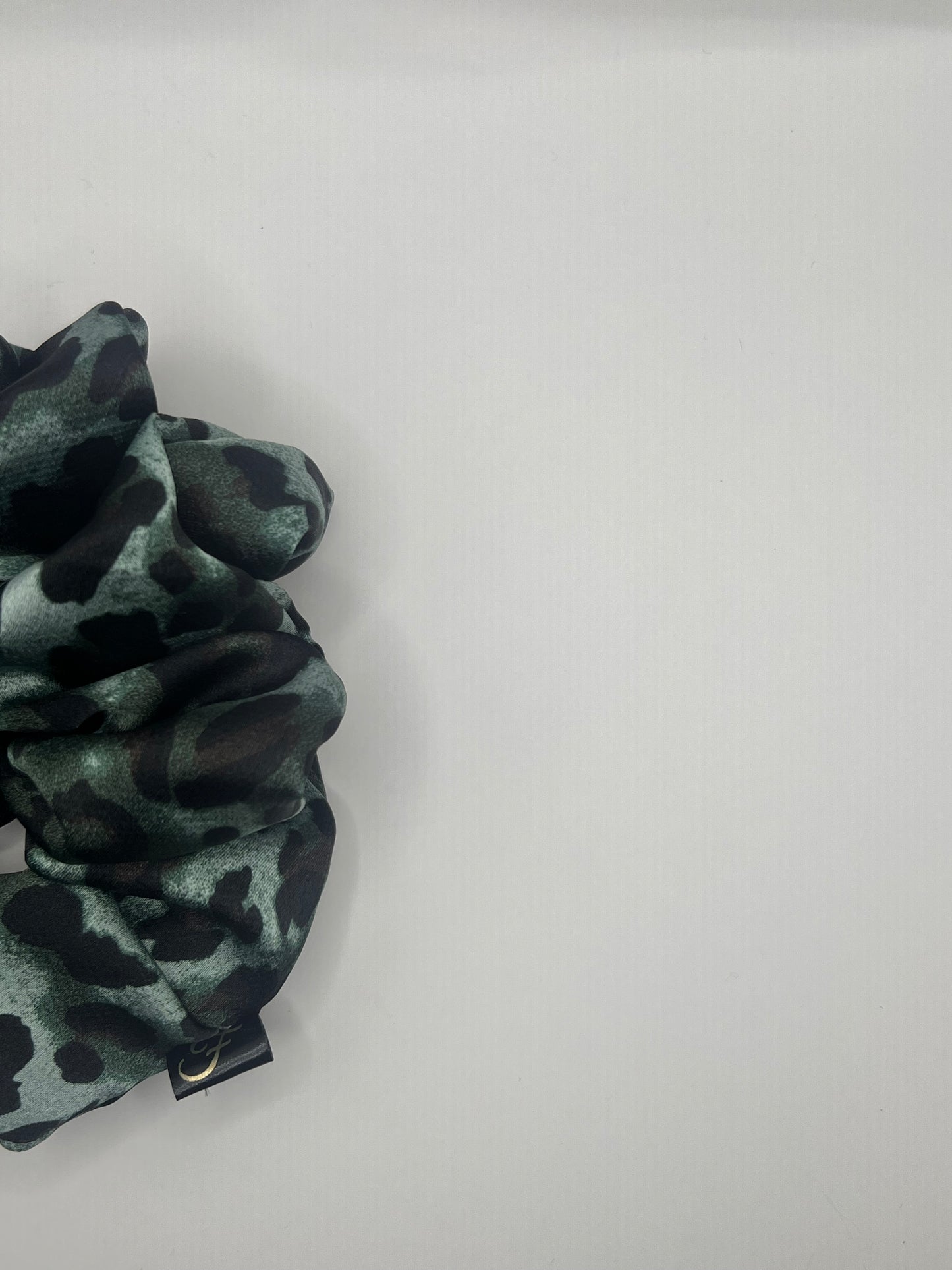 Luxury Green Leopard Scrunchie