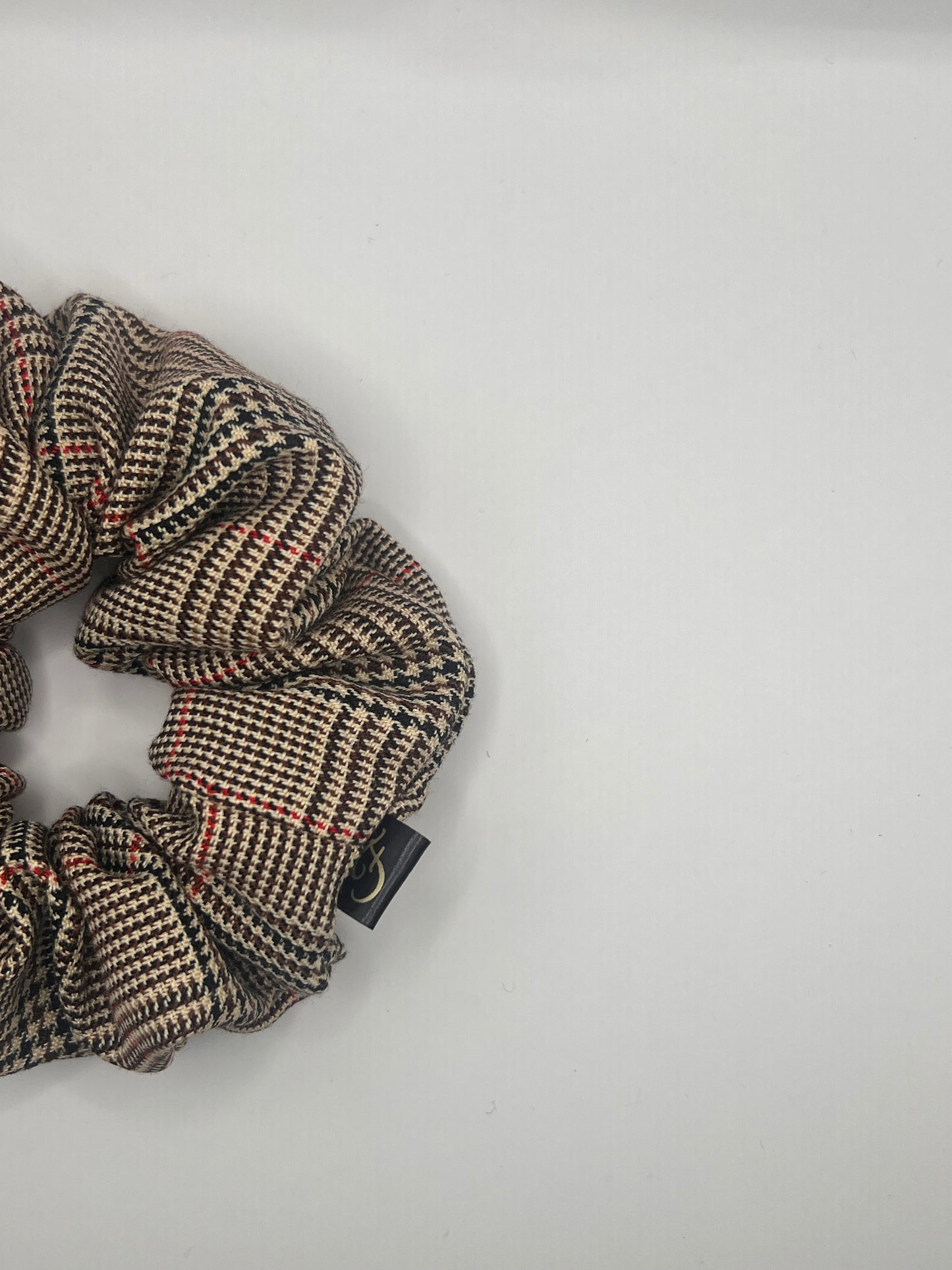 Luxury Designer Inspired Check Scrunchie