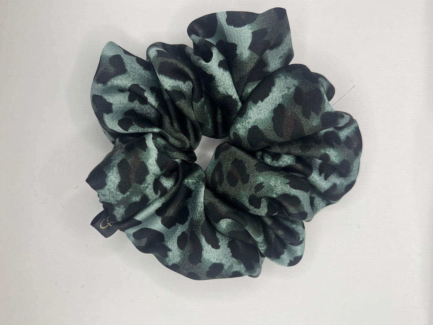 Luxury Green Leopard Scrunchie
